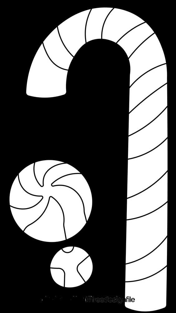 candy cane outline printable