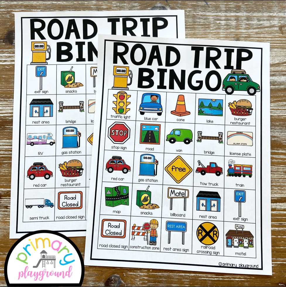 car trip bingo printable