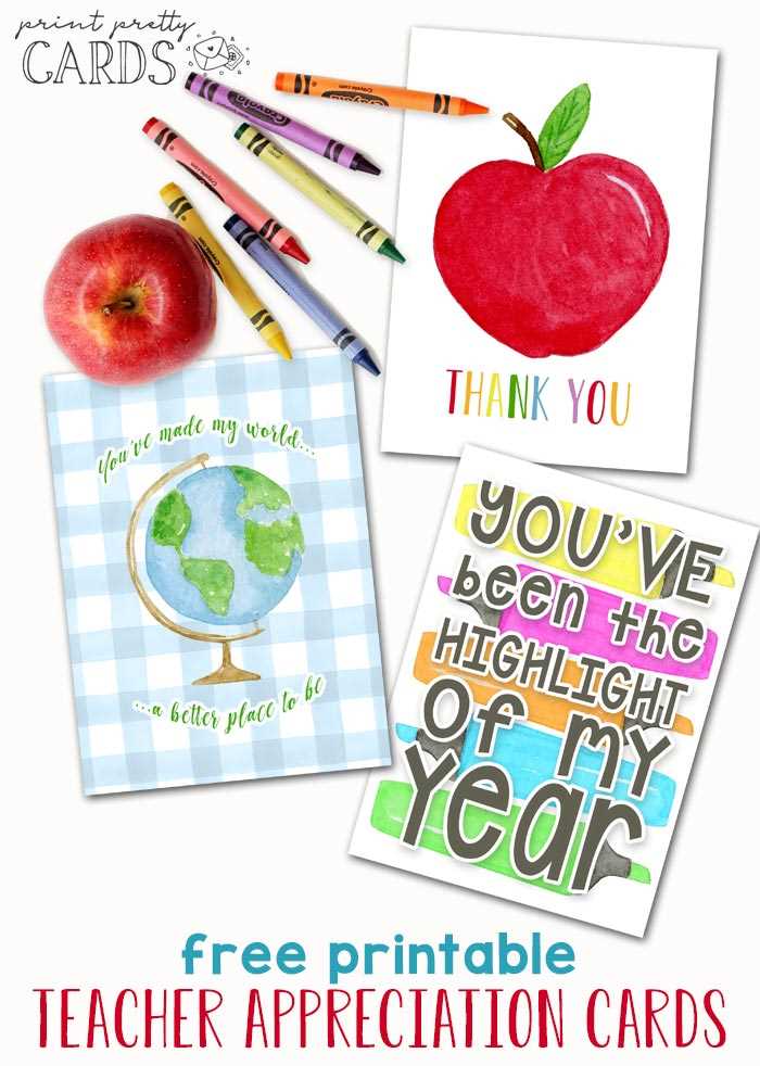 cards for teachers printable