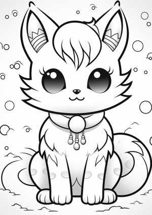 cat printable kawaii cute coloring pages