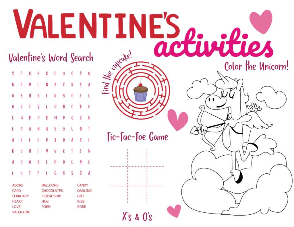 printable valentines day activity sheets