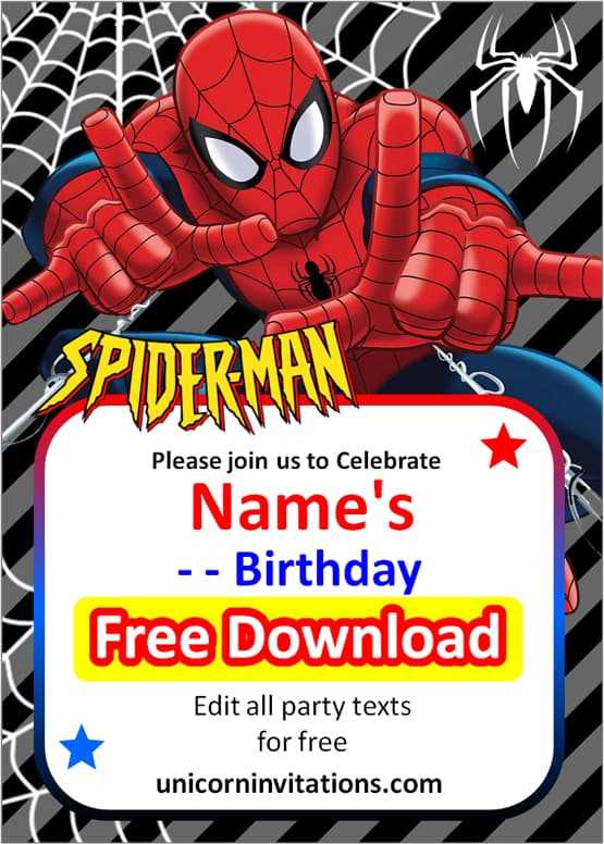printable spiderman birthday invitations