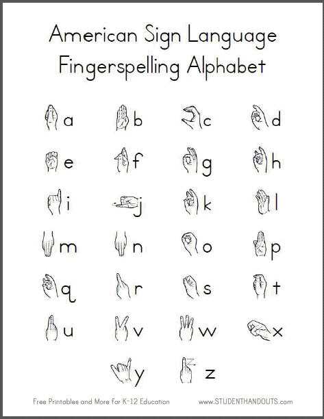 free printable asl alphabet printable