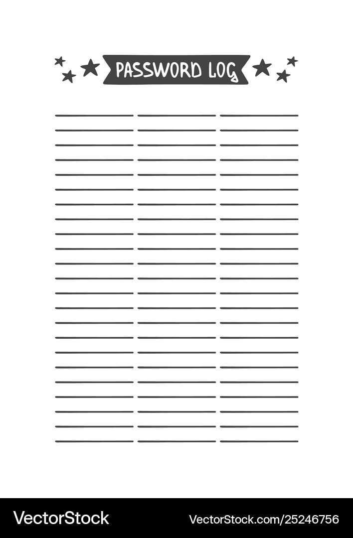 password log printable