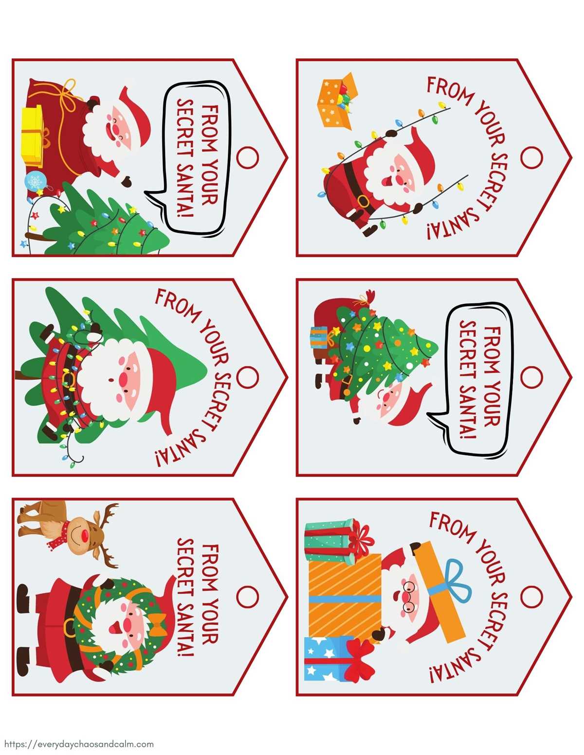 secret santa gift tags free printable
