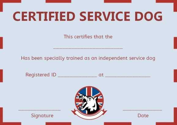 printable service dog certificate