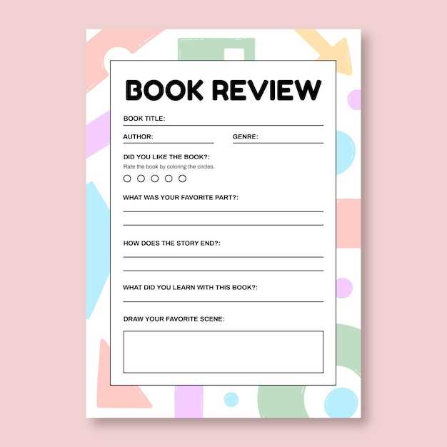 book report template printable
