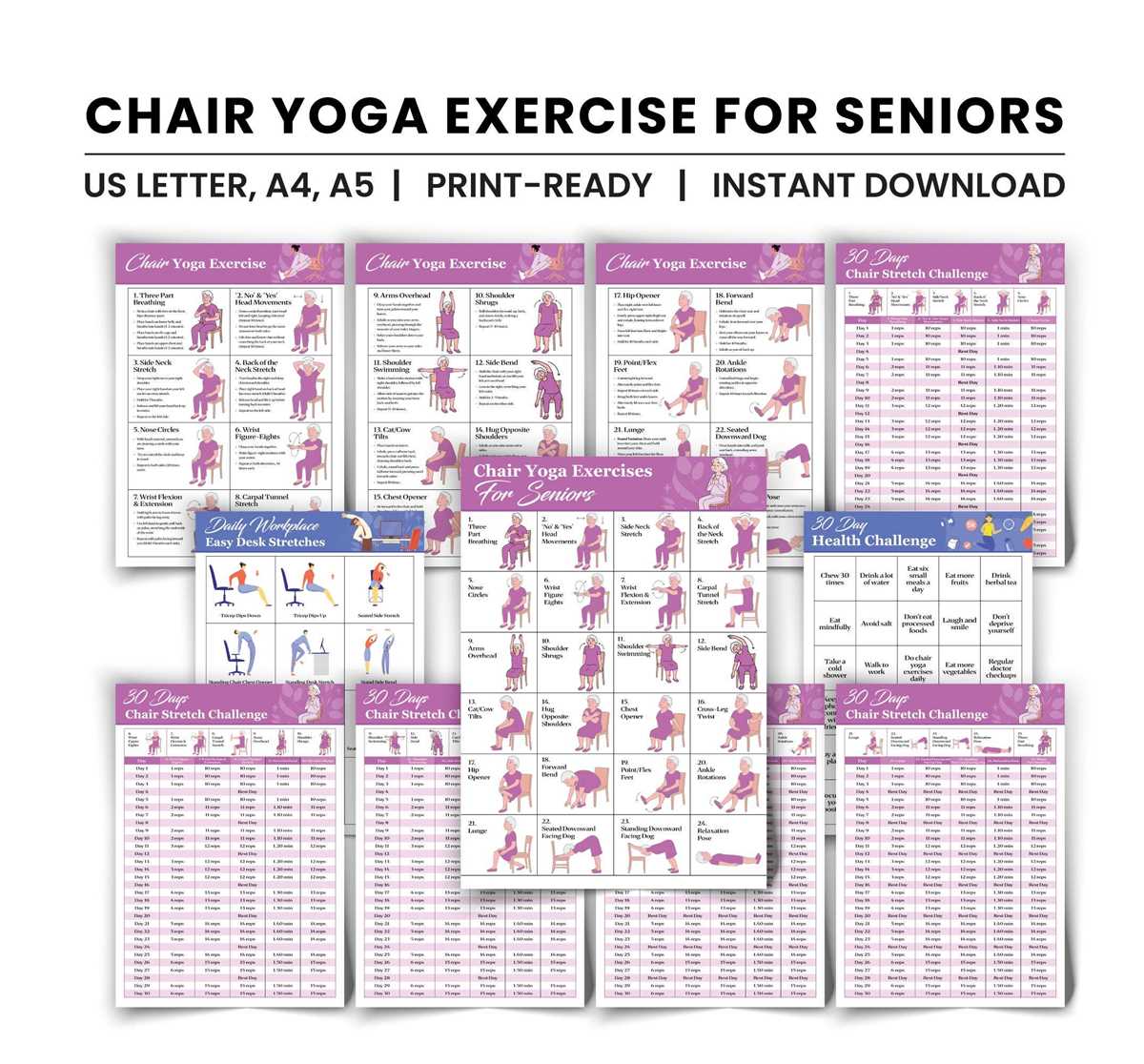 chair yoga free printable