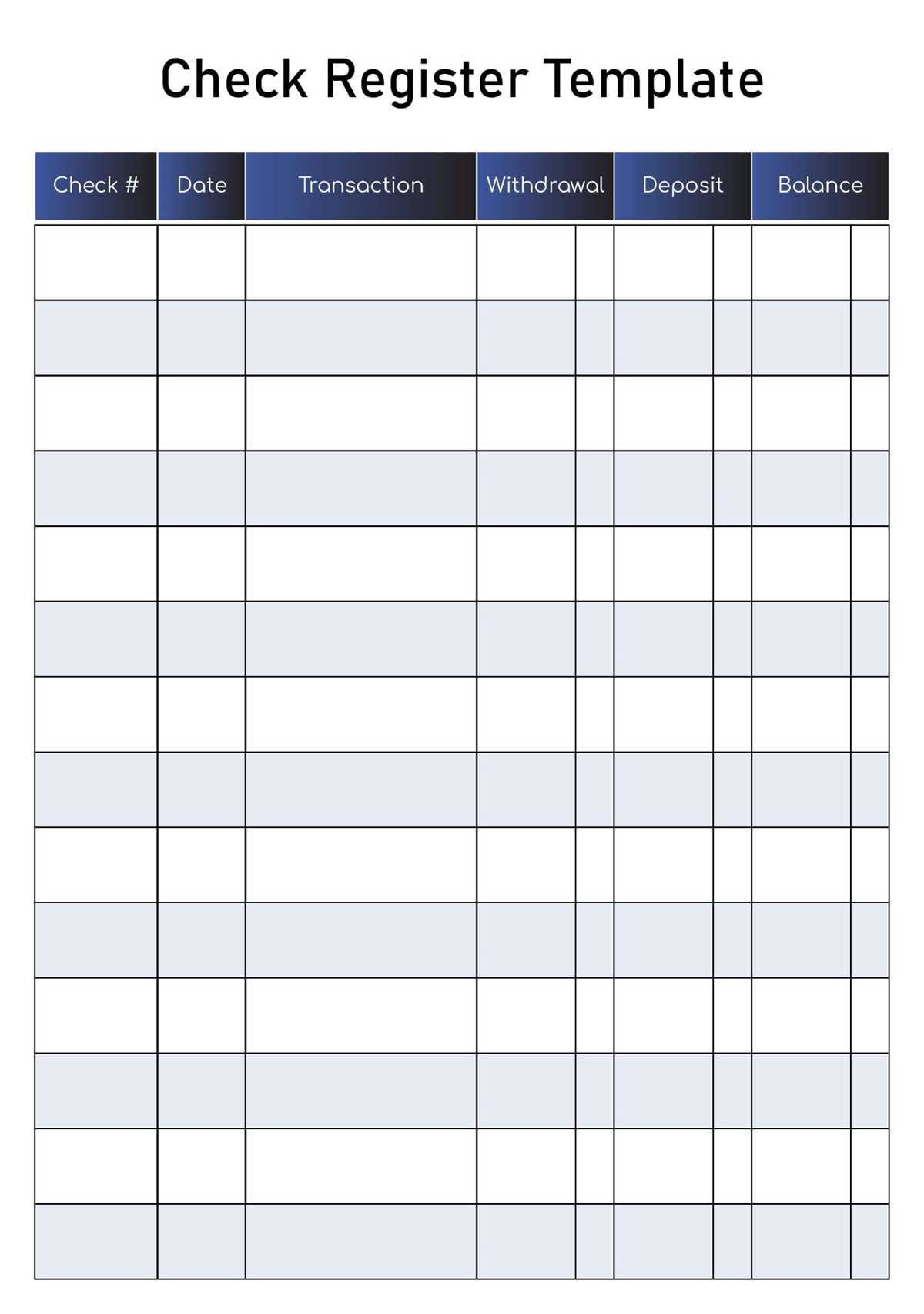 checking ledger printable