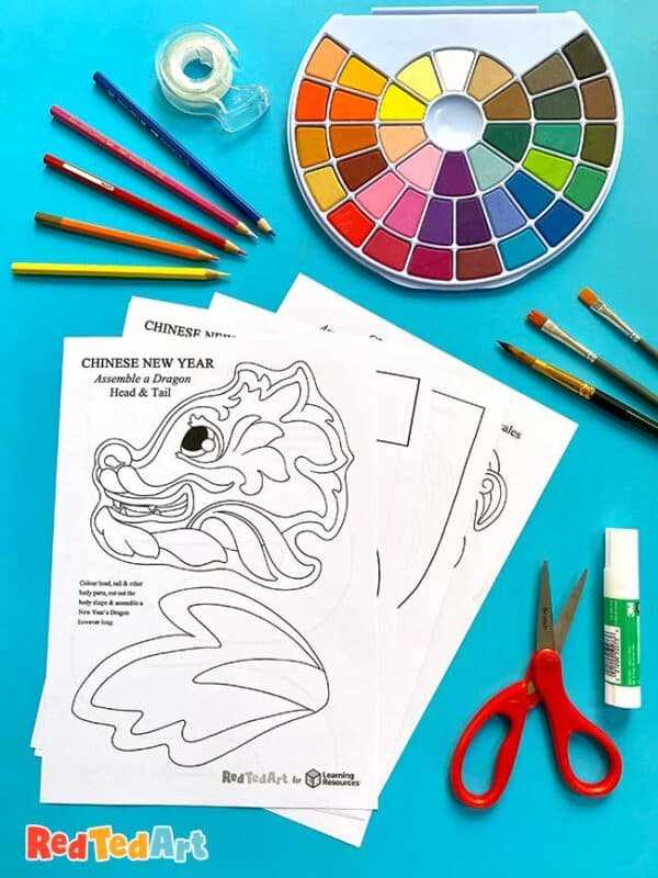 chinese new year dragon craft printable
