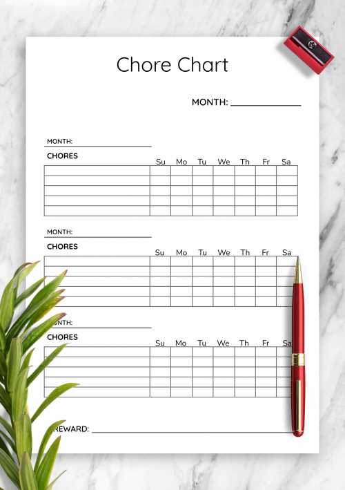 chore chart teenages free printable