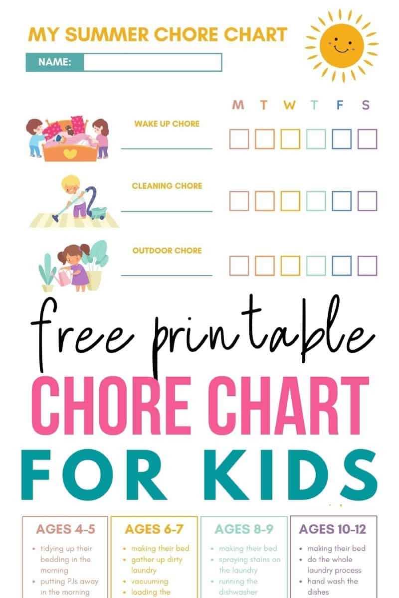 chore charts free printable