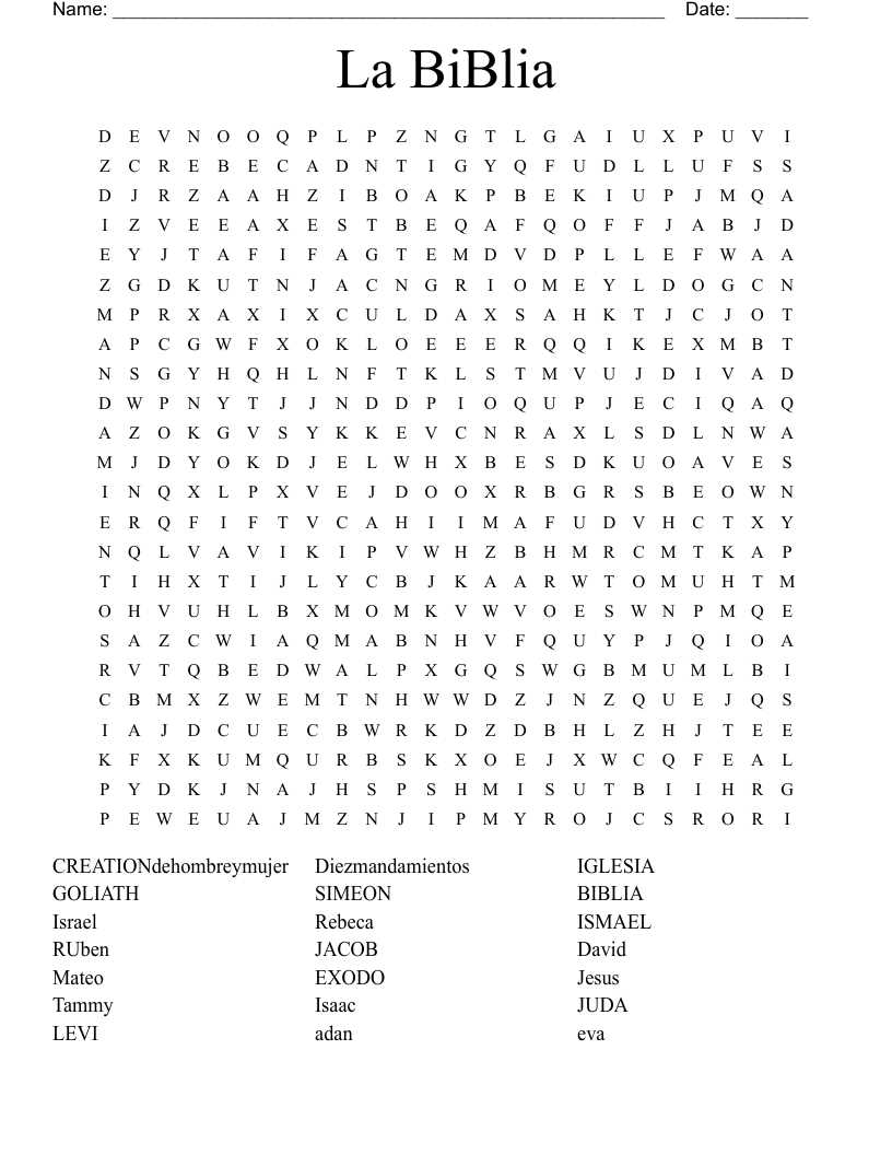 christian word search printable
