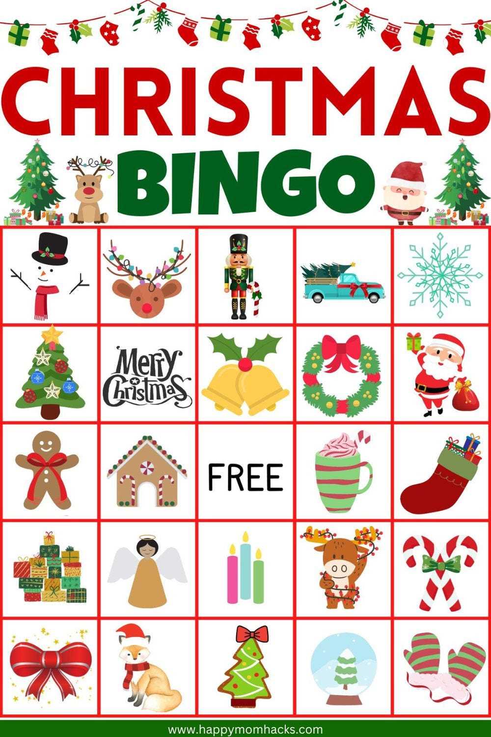 christmas bingo cards free printable