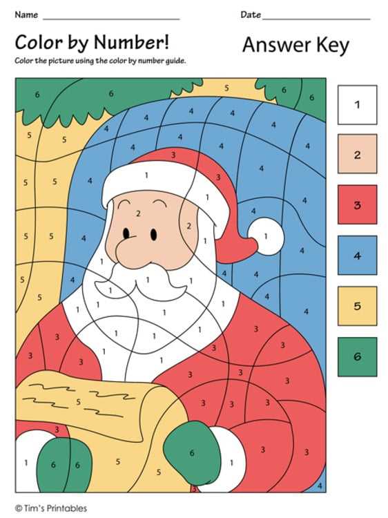 christmas colour by number printable