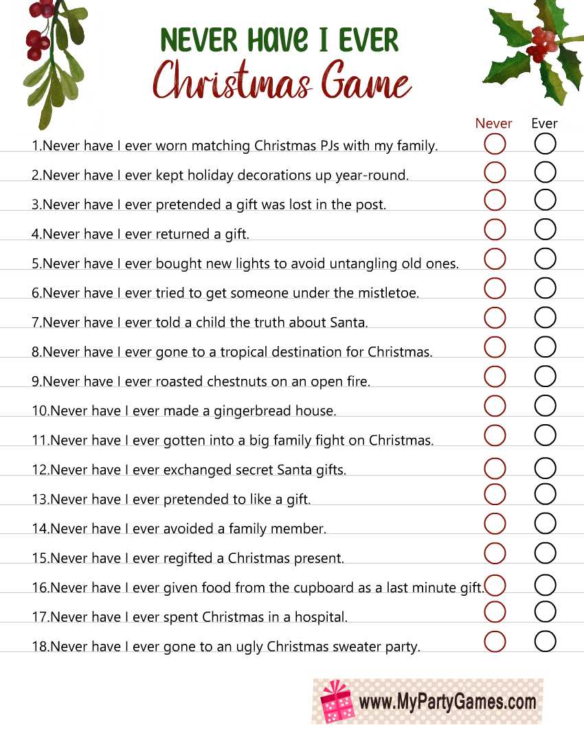 christmas games printables for adults
