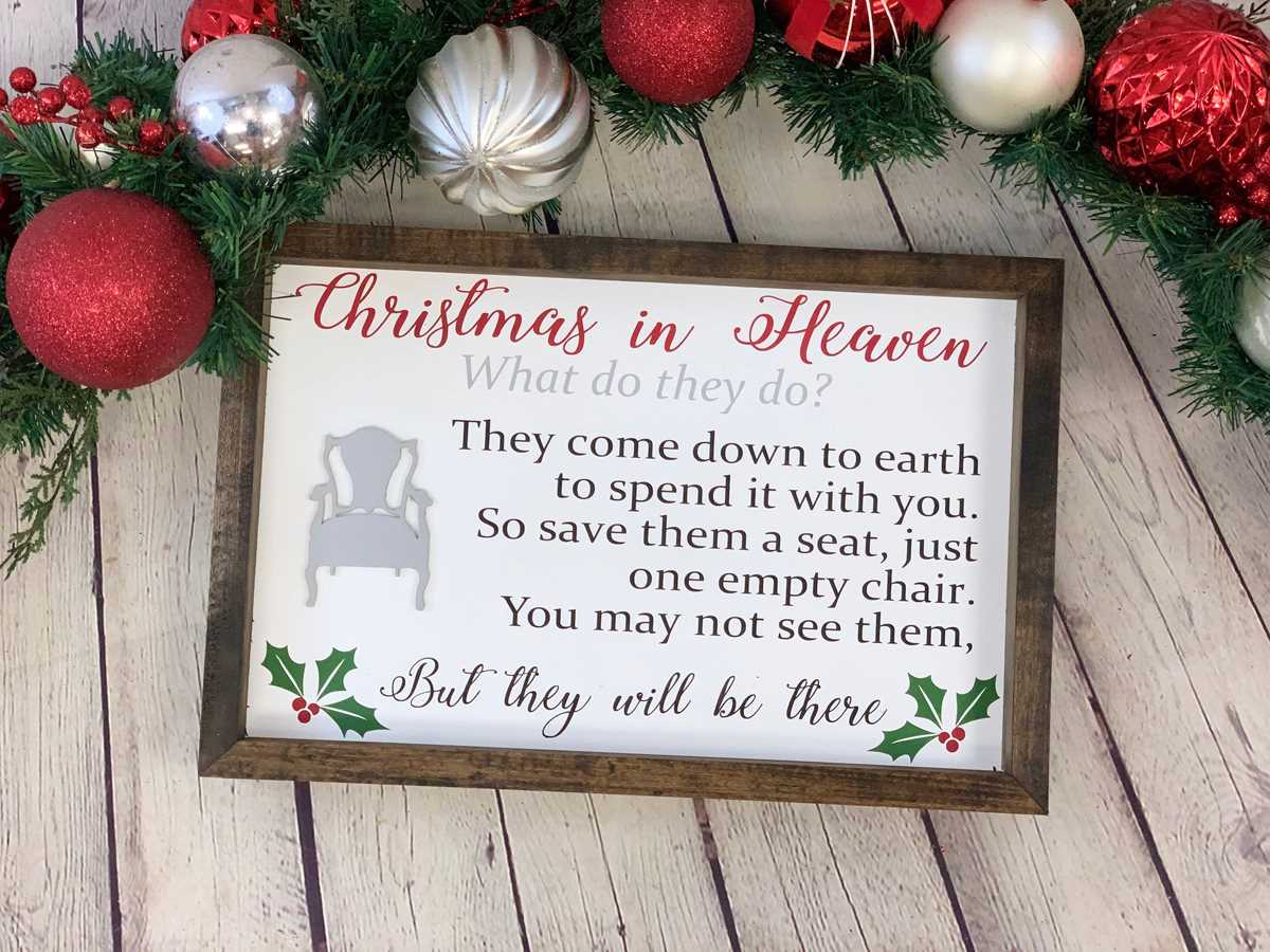 christmas in heaven poem printable