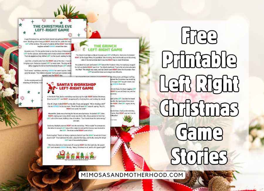 christmas left and right game printable