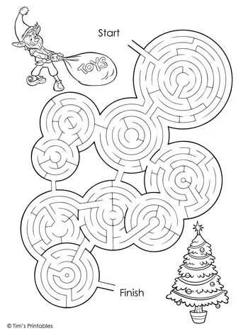 christmas maze printable free