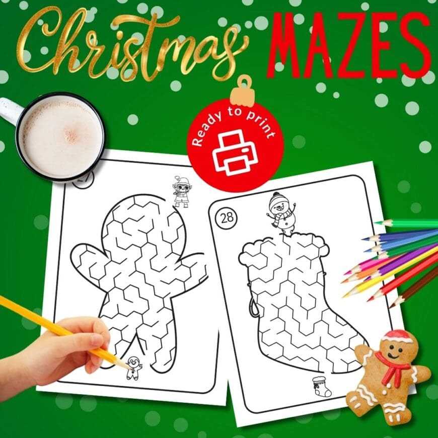 christmas maze printable free