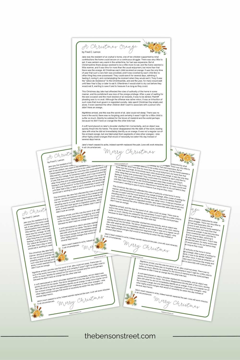 christmas orange story printable