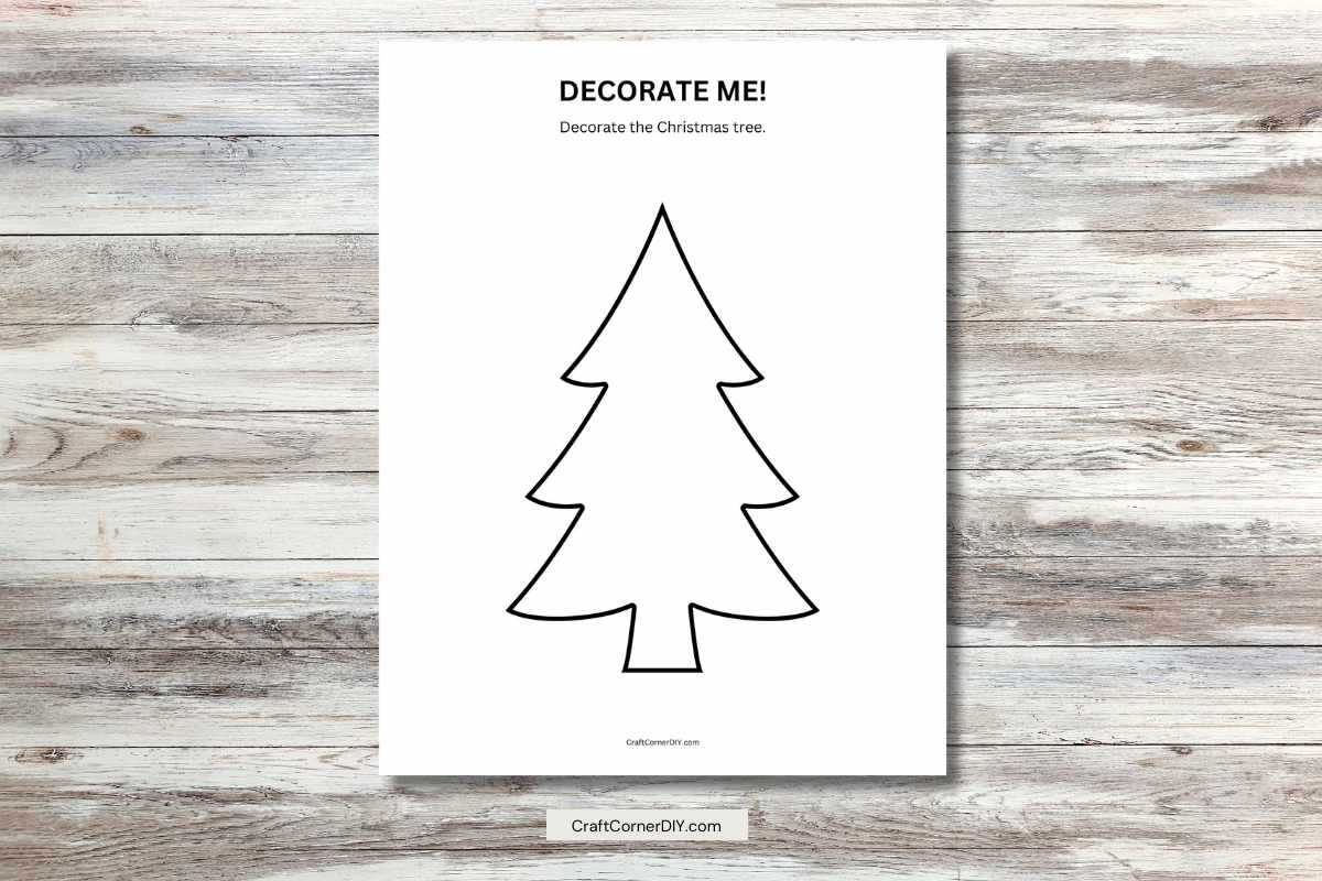 christmas tree coloring page free printable