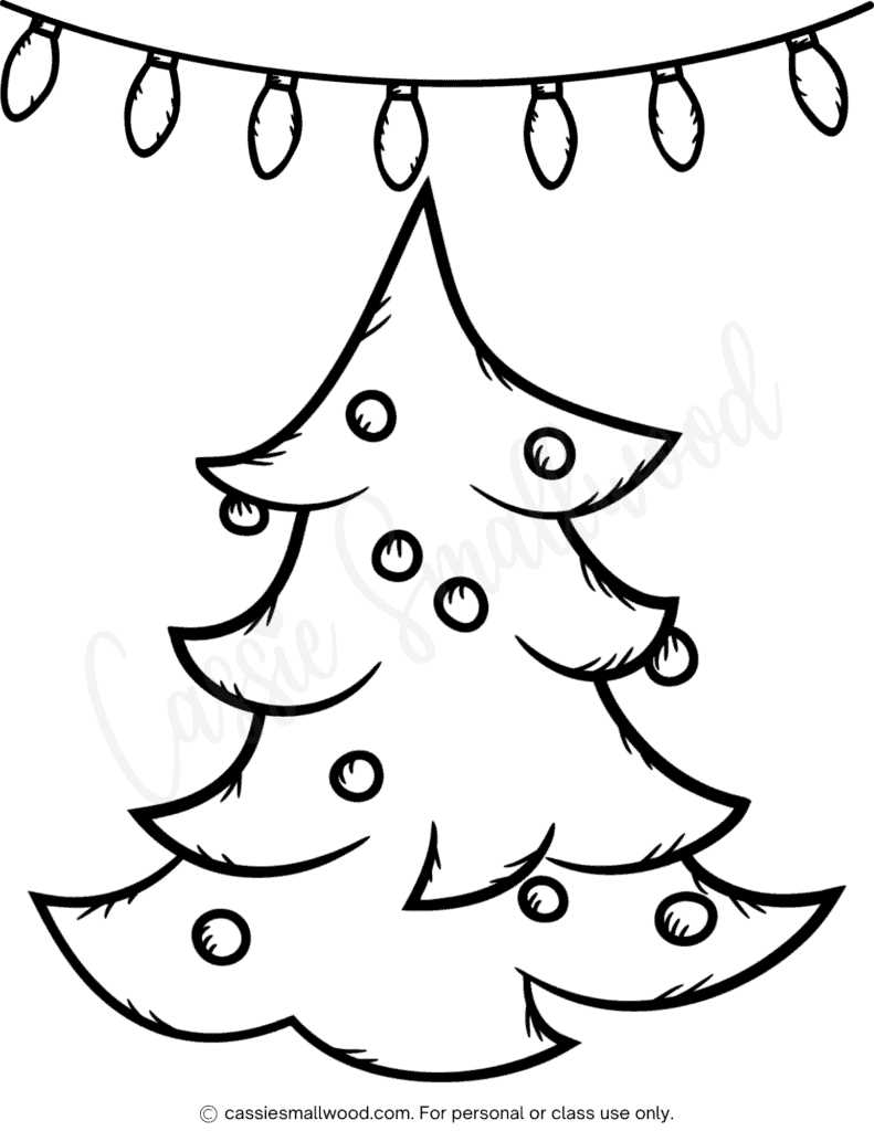 christmas tree coloring pages free printable