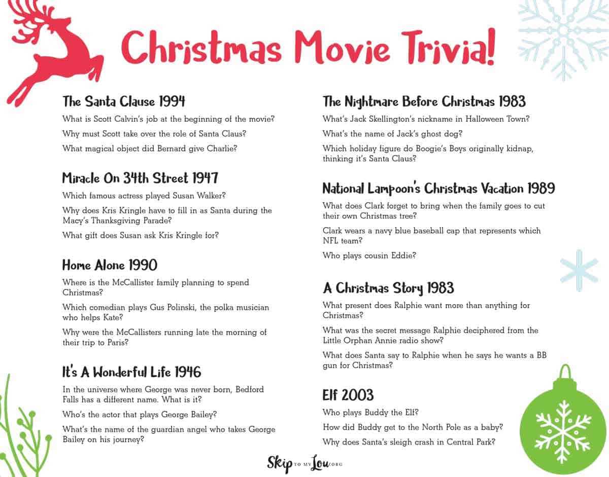 christmas trivia game printable