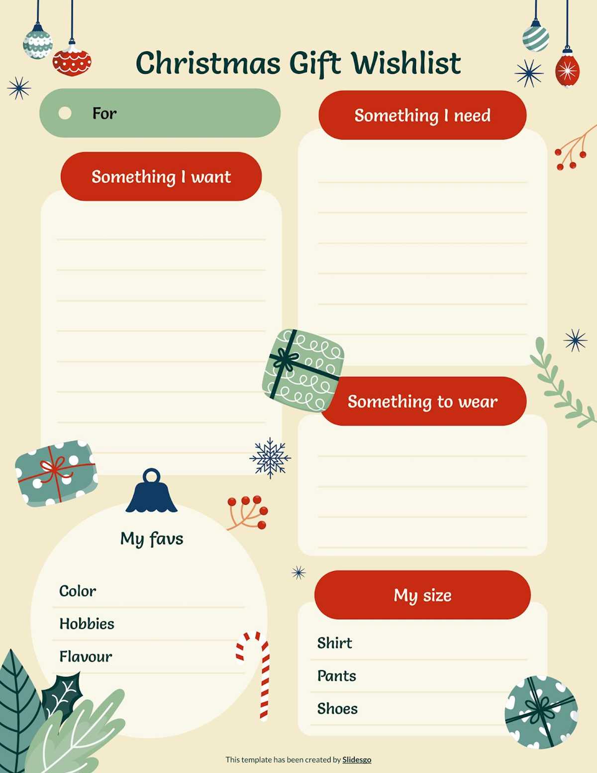 christmas wishlist template free printable