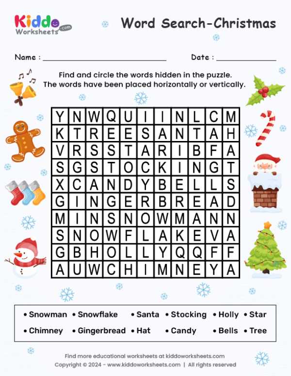 christmas word search free printable