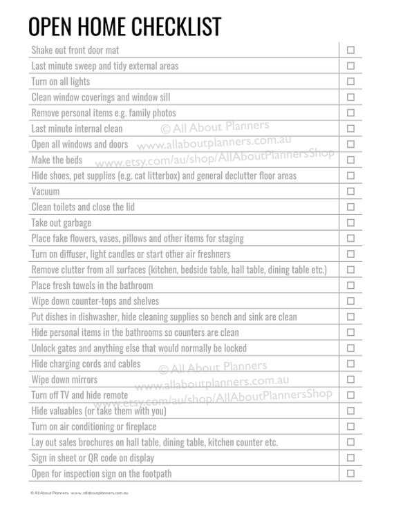 printable estate sale checklist