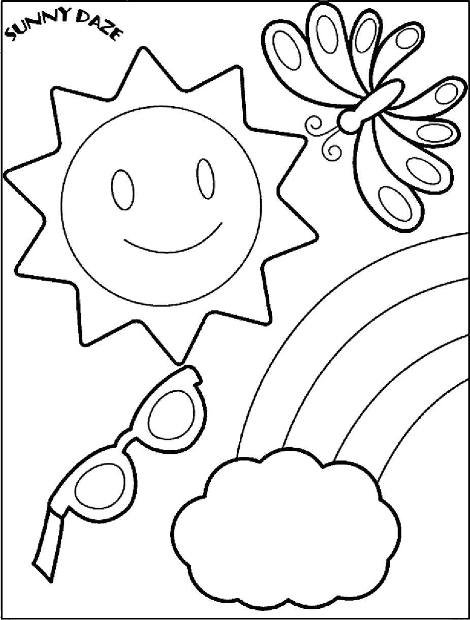 summer colouring printable