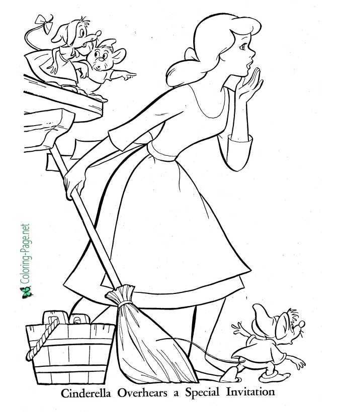 cinderella coloring pages printable