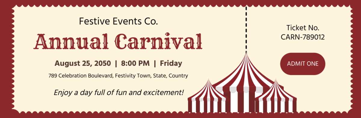 circus tickets printable