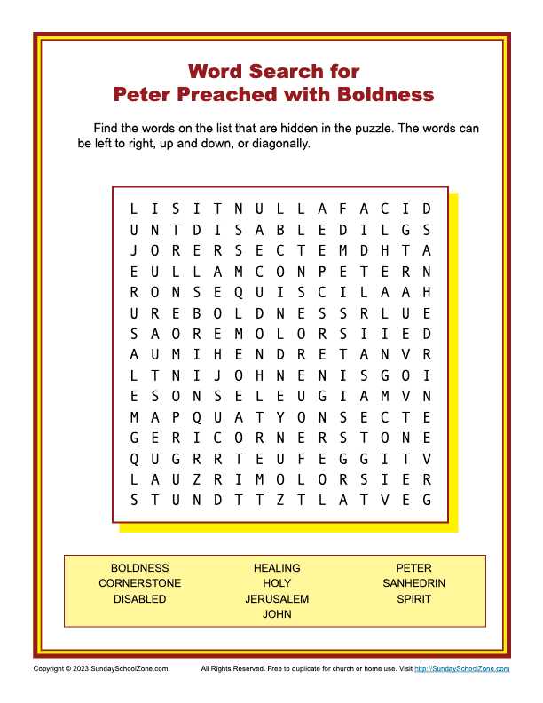 christian word search printable