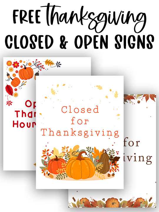 closed for thanksgiving and friday sign printable free