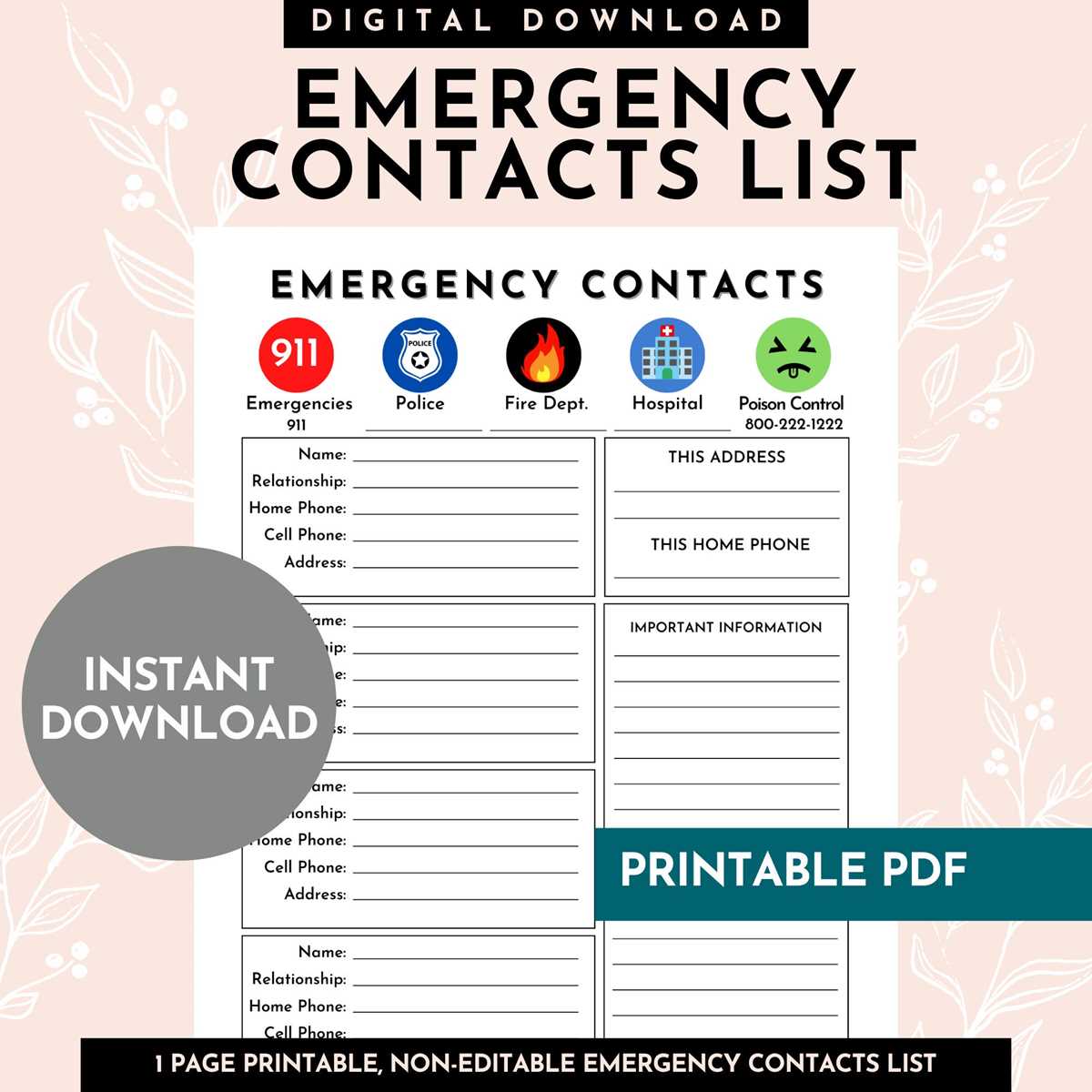printable emergency phone number list