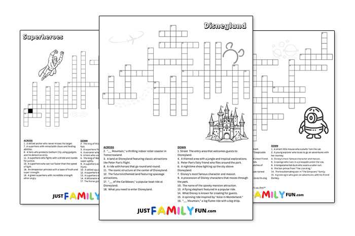 printable themed crossword puzzles