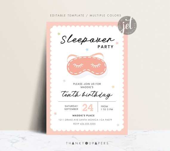 printable slumber party invitations