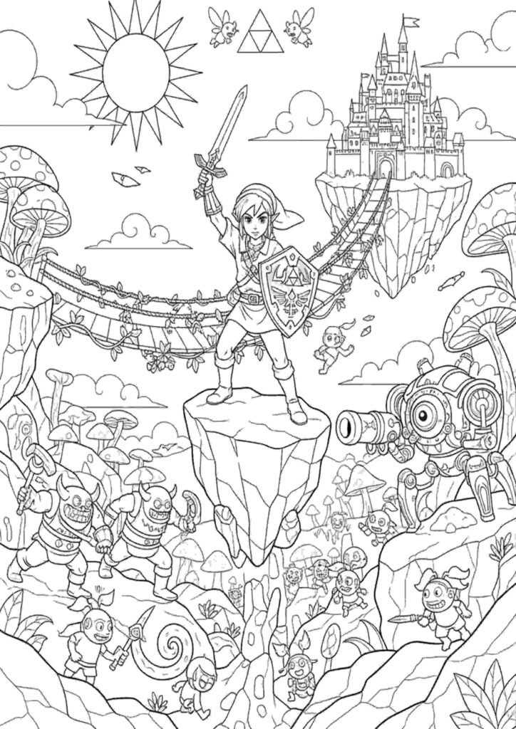 zelda coloring pages printable