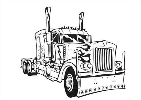 semi truck coloring pages printable
