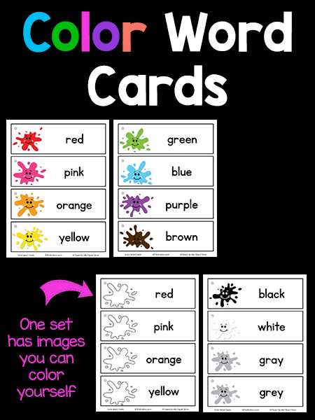 color by color word printables
