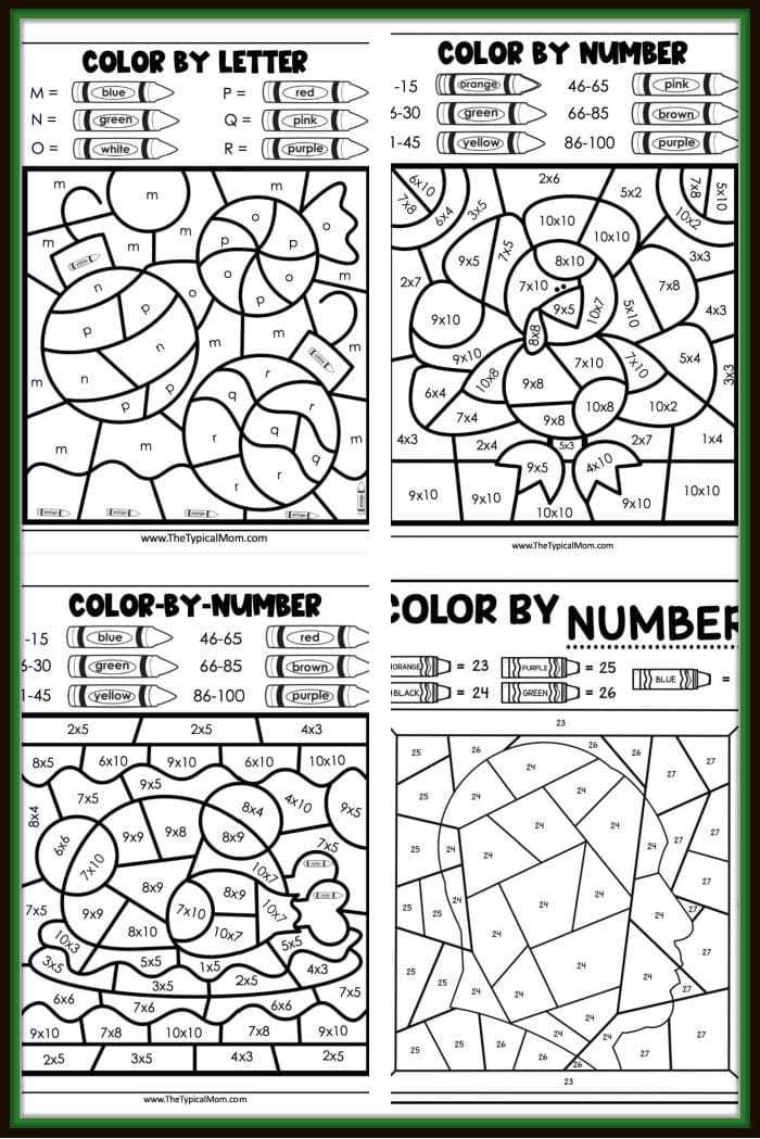 color by number free printable worksheets