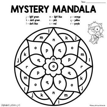 color by number mandala printable