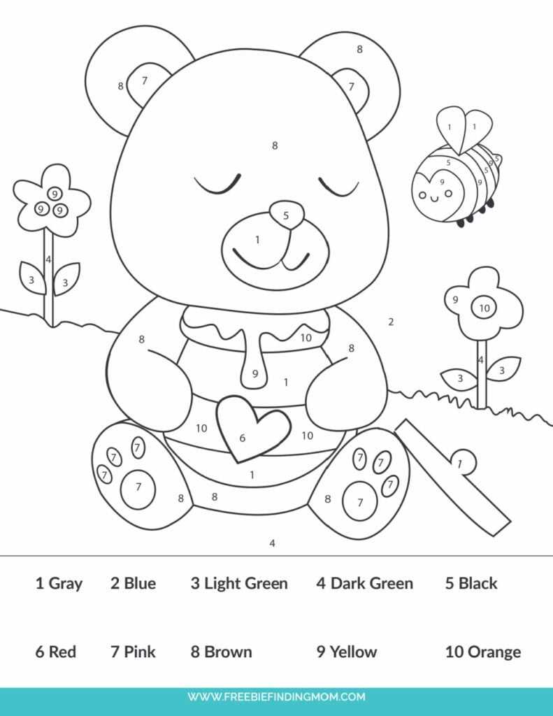 color by number printable easy