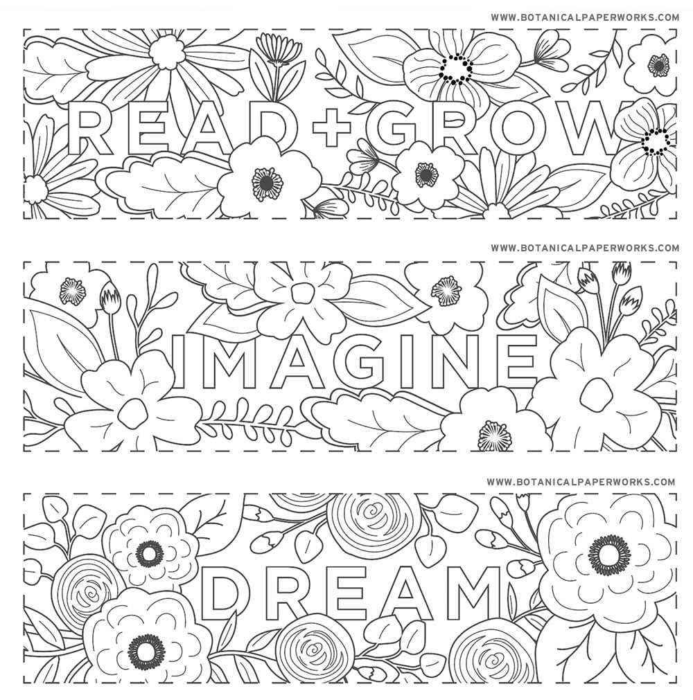 coloring bookmark printables