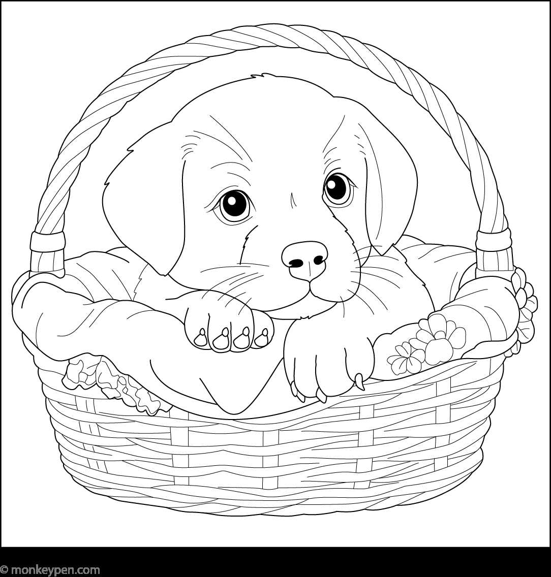 colouring pages dogs free printable