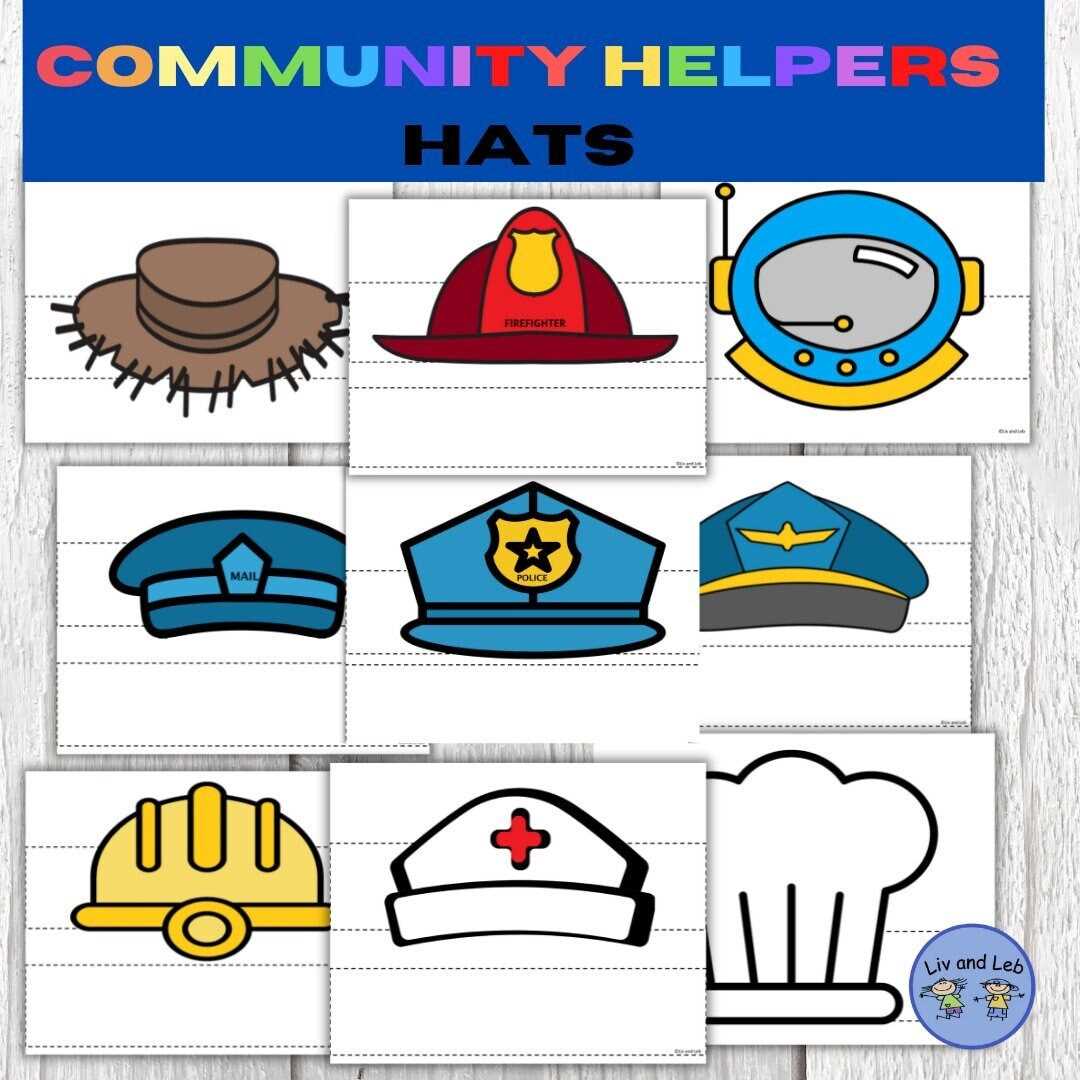 community helpers hats free printables