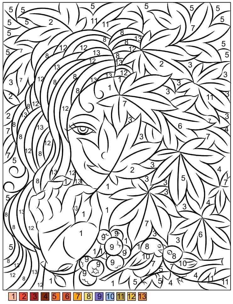 complicated color by number printables