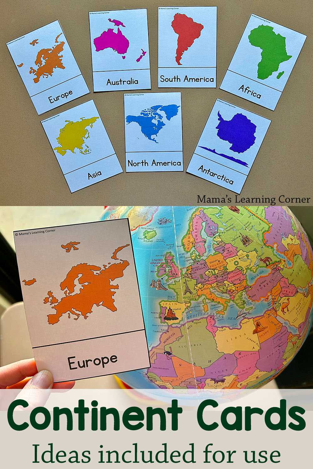 continents printable map